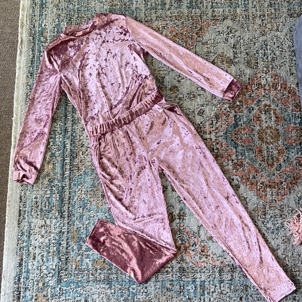 Two piece velour style sweatsuit